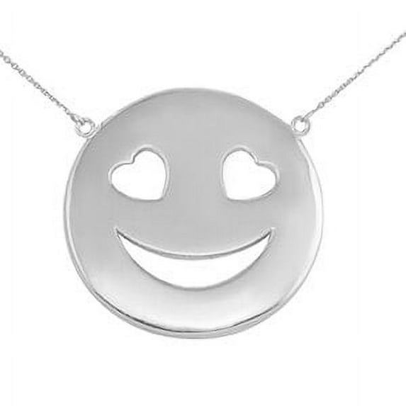 TEXTURED 100 POINTS EMOJI PENDANT NECKLACE IN GOLD (YELLOW/ ROSE/WHITE) : 14K Pendant with 20" chain