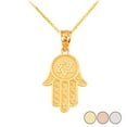 thumbnail image 1 of TEXTURED HAMSA PENDANT NECKLACE IN GOLD (YELLOW/ ROSE/WHITE) :  10K  Pendant with 16" chain, 1 of 1