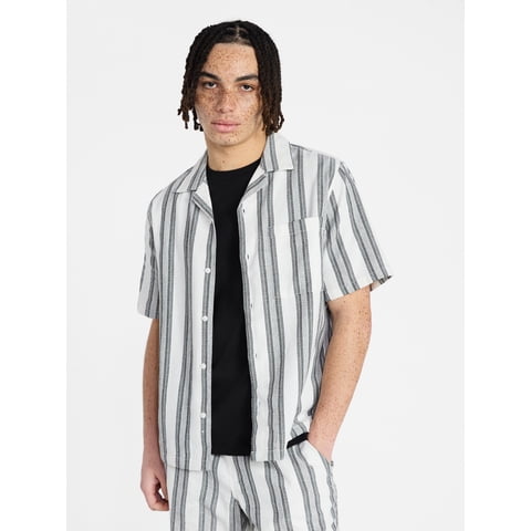 Men's Textured Shirt with Short Sleeves, Sizes XS-4XLT