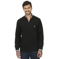 thumbnail image 1 of U.S. Polo Assn Men's Textured Chest Stripe Full-Zip Sweater, 1 of 3