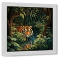 thumbnail image 1 of TEXTZEN 20x20 White Modern Wood Framed Wall Art Titled - Tiger on the Prowl, 1 of 6