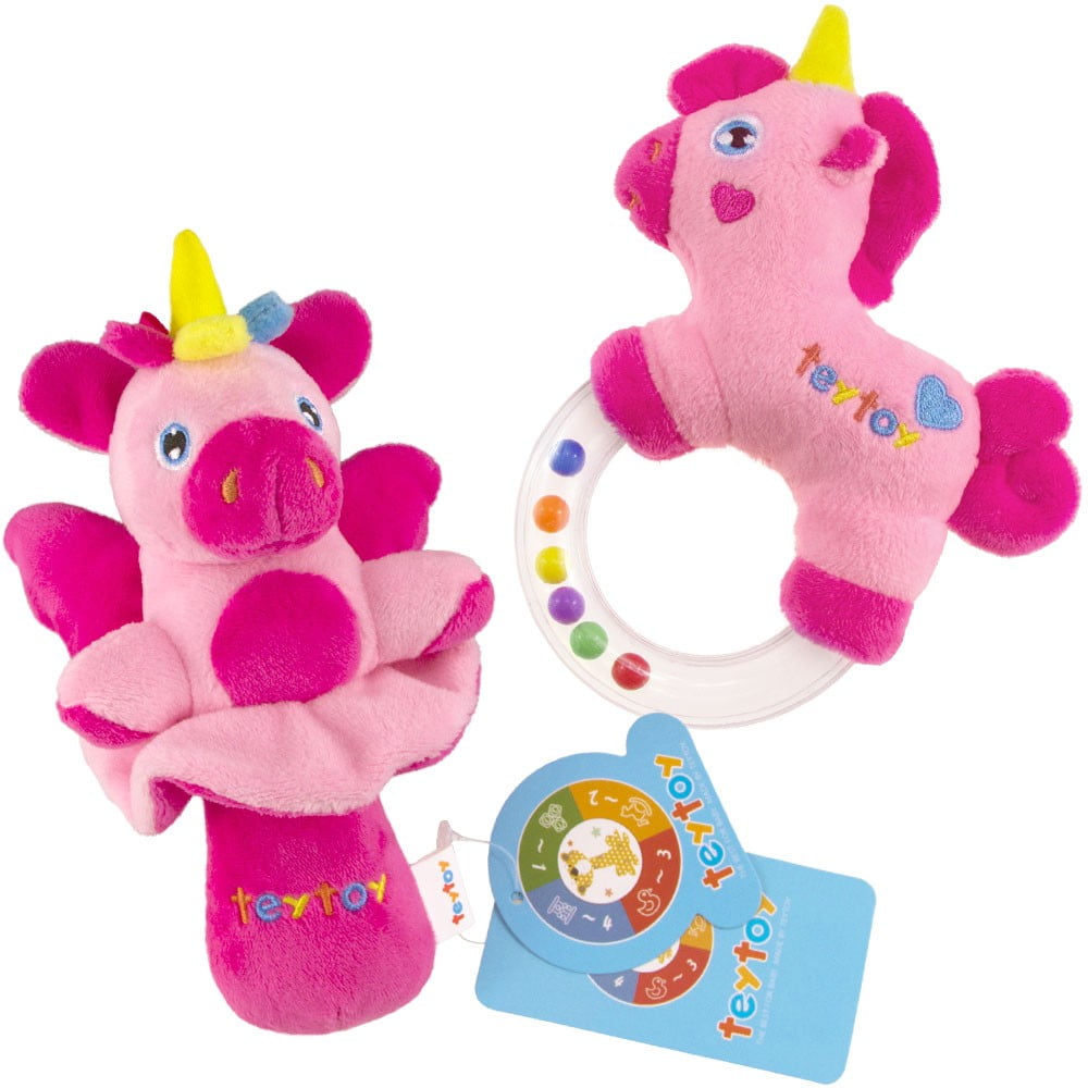 Baby Tsoft Rattle TEYTOY 2pcs Unicorn Soft Baby Rattles Early Education Toys 3 6 9 12 ...