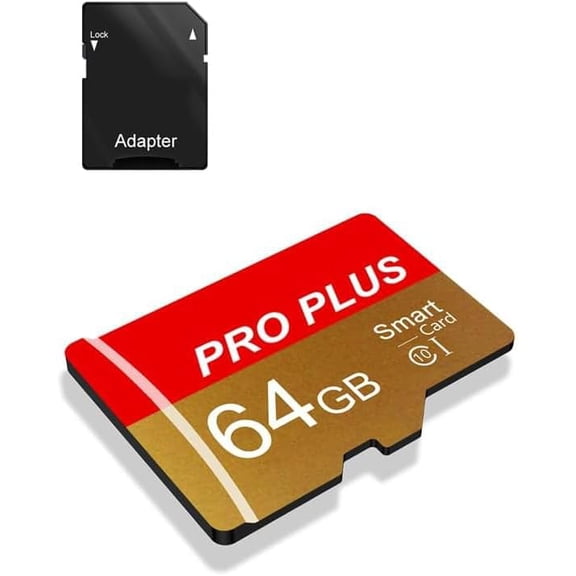 TF Card 64GB with Adapter, High Speed Memory Card, UHS-I C10 A1 Memory TF Card for Tablet/Mobile Phone/Camera/Car Audio/Game Console (64, GB)