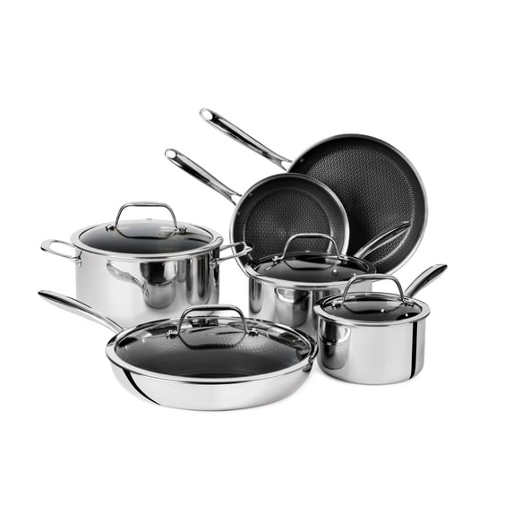 T-fal Ceramic HybridMesh Stainless Steel, 10 Piece Cookware Set
