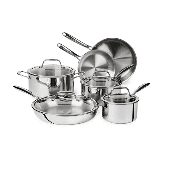 T-fal Pro Tri-Ply Stainless Steel, 10 Piece Set