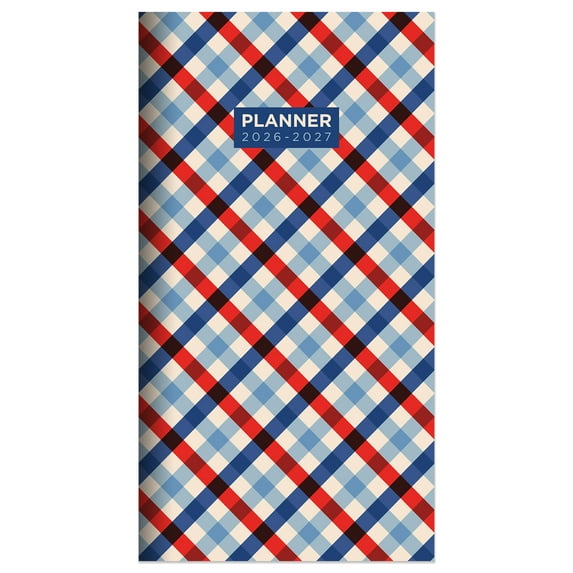 TF Publishing 2026-2027 Patriotic Plaid Small Monthly Pocket Planner