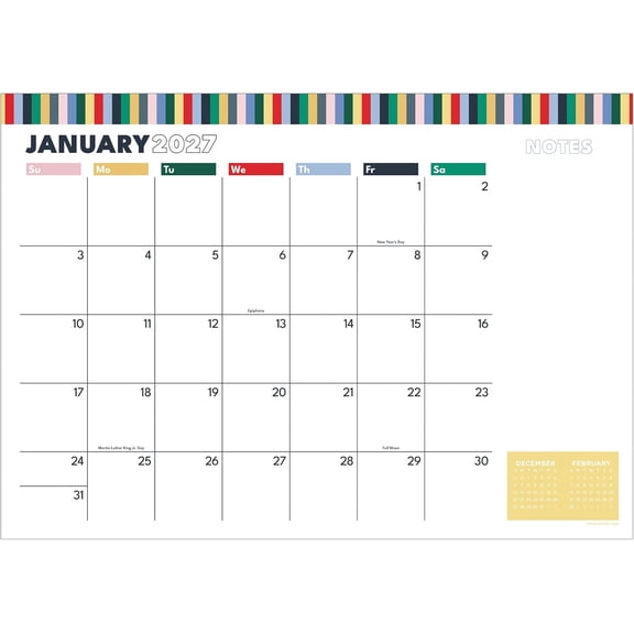 TF Publishing 2027 Artisan Legacy Medium Desk Pad Monthly Blotter Calendar