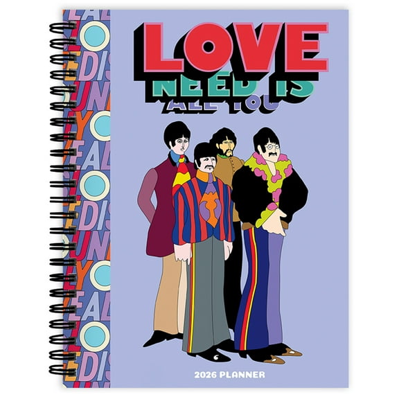 TF Publishing, Beatles 6.5x8 2026 Planner, 6.5'' X 8'', Weekly Calendar with Spiral Binding