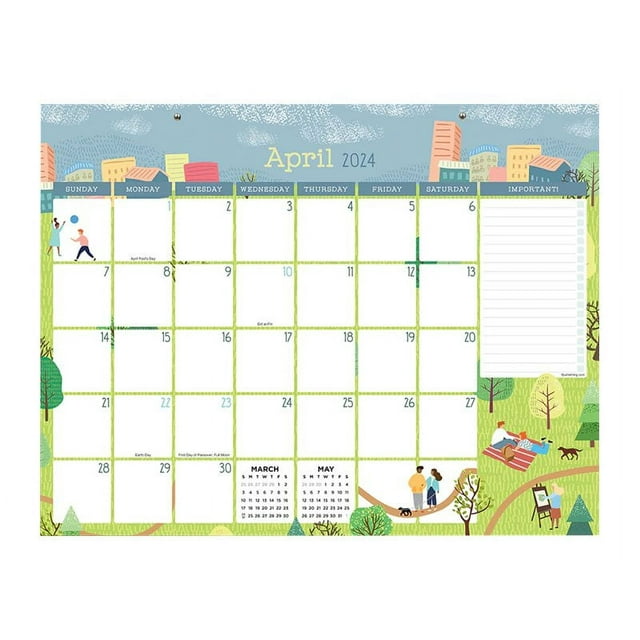 TF Publishing Desk pad monthly blotter calendar desktop 2024