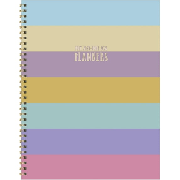 TF Publishing July 2025-June 2026 Striped Down Large Weekly Monthly Planner