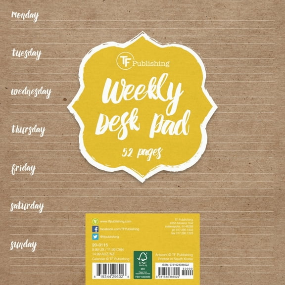 TF Publishing, White Kraft Weekly Deskpad