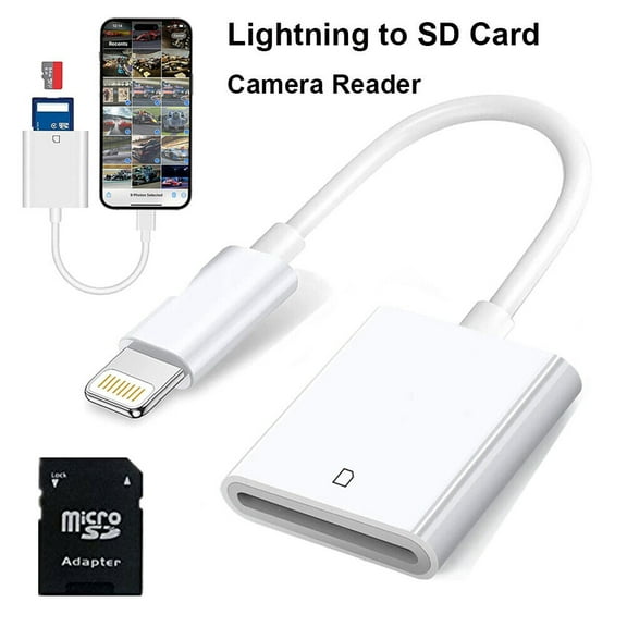 TF & SD Memory Card Reader Camera Reader Adapter for iPhone iPad Plug and Play