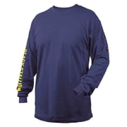 TF2510-NV NFPA 2112 & NFPA70E FR Cotton Knit Long-Sleeve T-Shirt, Navy, X-Large