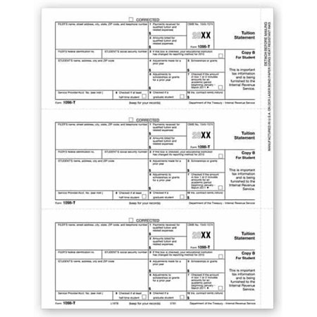 TF5181B Tax Form Laser 1098-T Student Copy B Bulk 8 1/2 x 11"$$Office