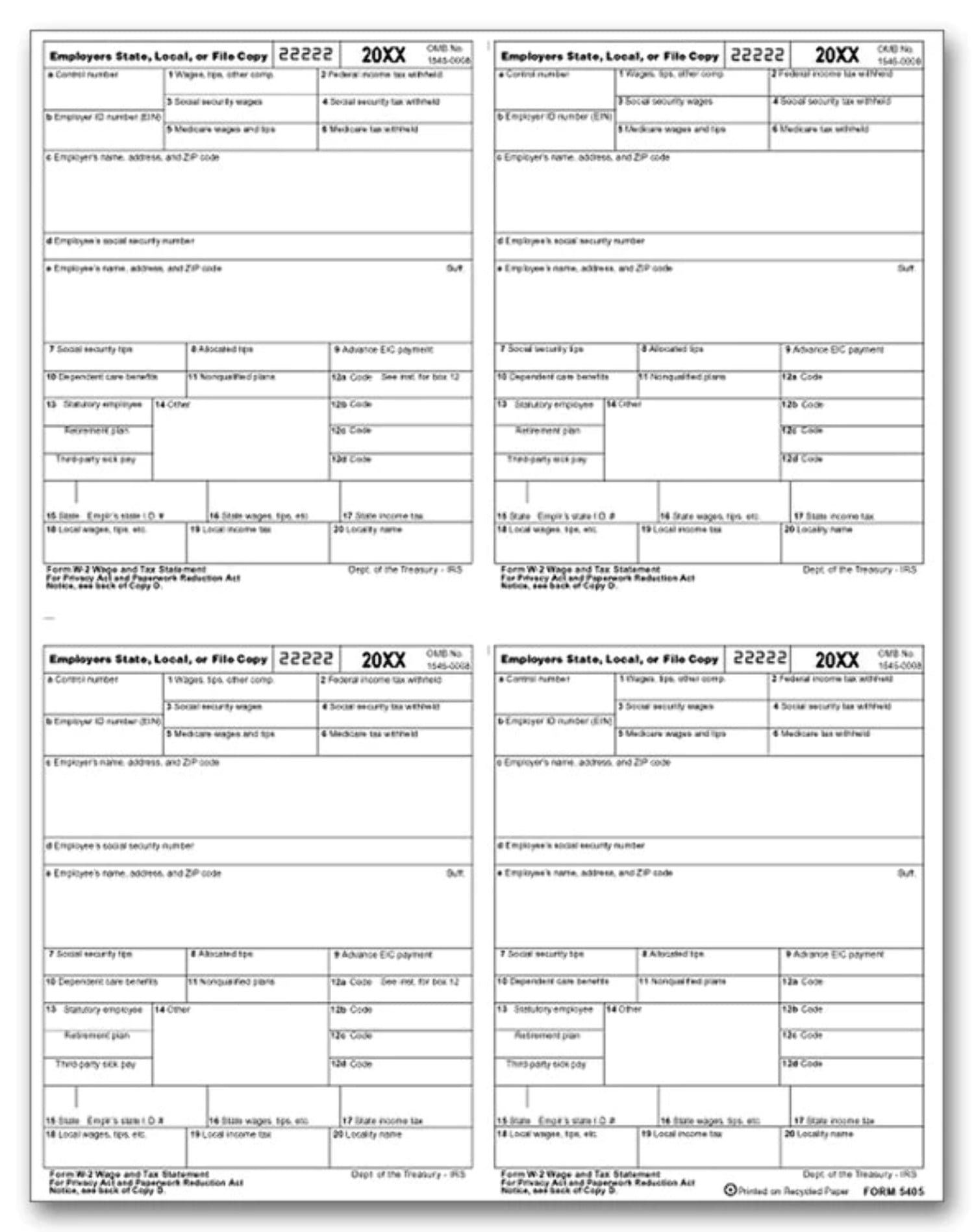 TF5405 2023 Laser W 2 4 Up Employer Copy 8 1 2 X 11 Walmart