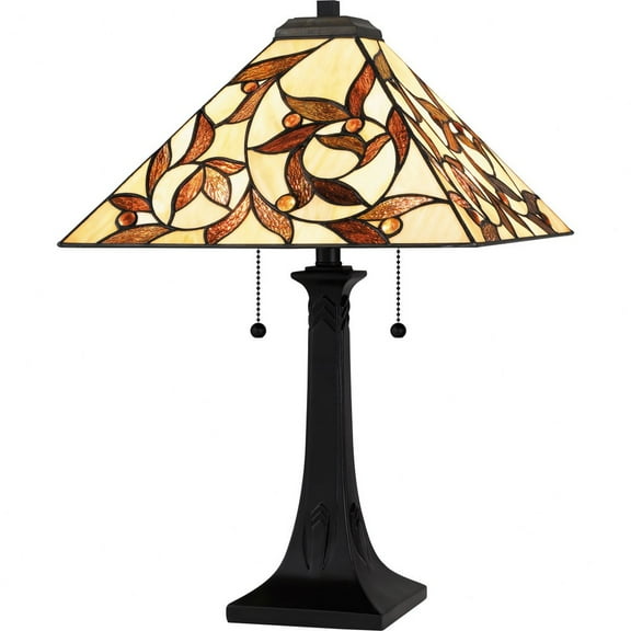 TF6154MBK-Quoizel Lighting-Tiffany - 2 Light Table Lamp-24.5 Inches Tall and 16 Inches Wide