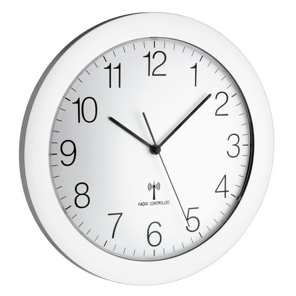 TFA 60.3512.02 Radio-Controlled Wall Clock Silver