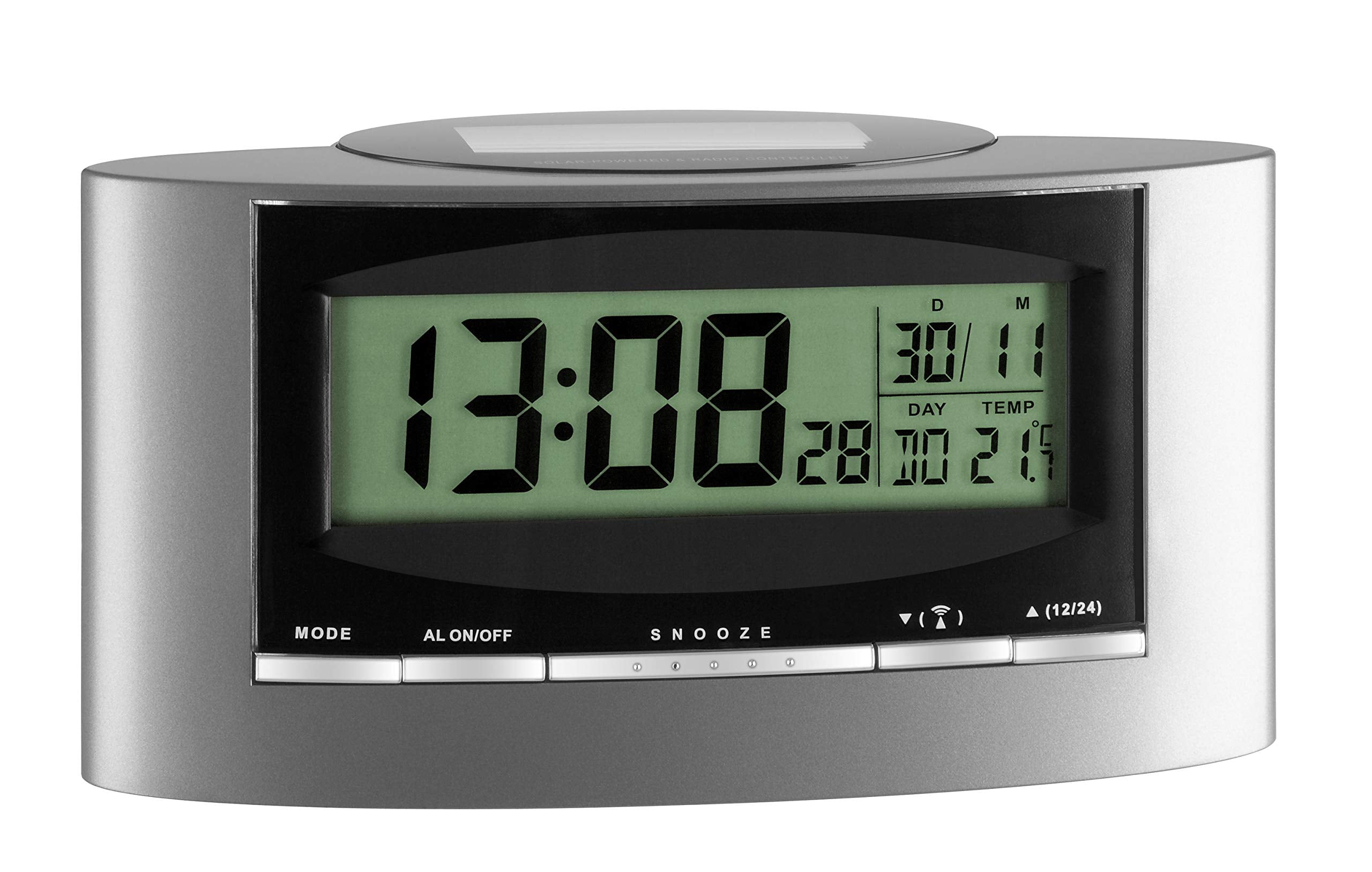 TFA 98.1071 Radio-Controlled Solar-Powered Alarm Clock A L 156 x B 52 x H 81 mm