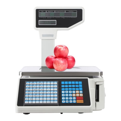 TFCFL 0.44-66.14 lbs Digital Price Computing Scale Dual LCD Display Commercial Food Scale Label Printing Scale with Thermal Printer