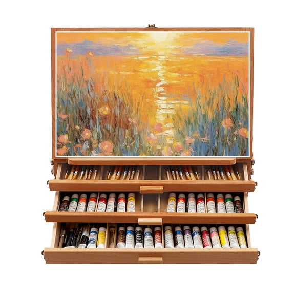 TFCFL 0-60 Adjustable Storage Box Easel Painting Board Stand with 3 Drawers Multi-Function Storage Box Easel for Kids Students Hobby Artists
