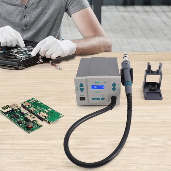 TFCFL 1000W Hot Air Rework Station Digital Hot Air Rework Station with LCD Display 5mm/8mm/10mm Air Nozzles