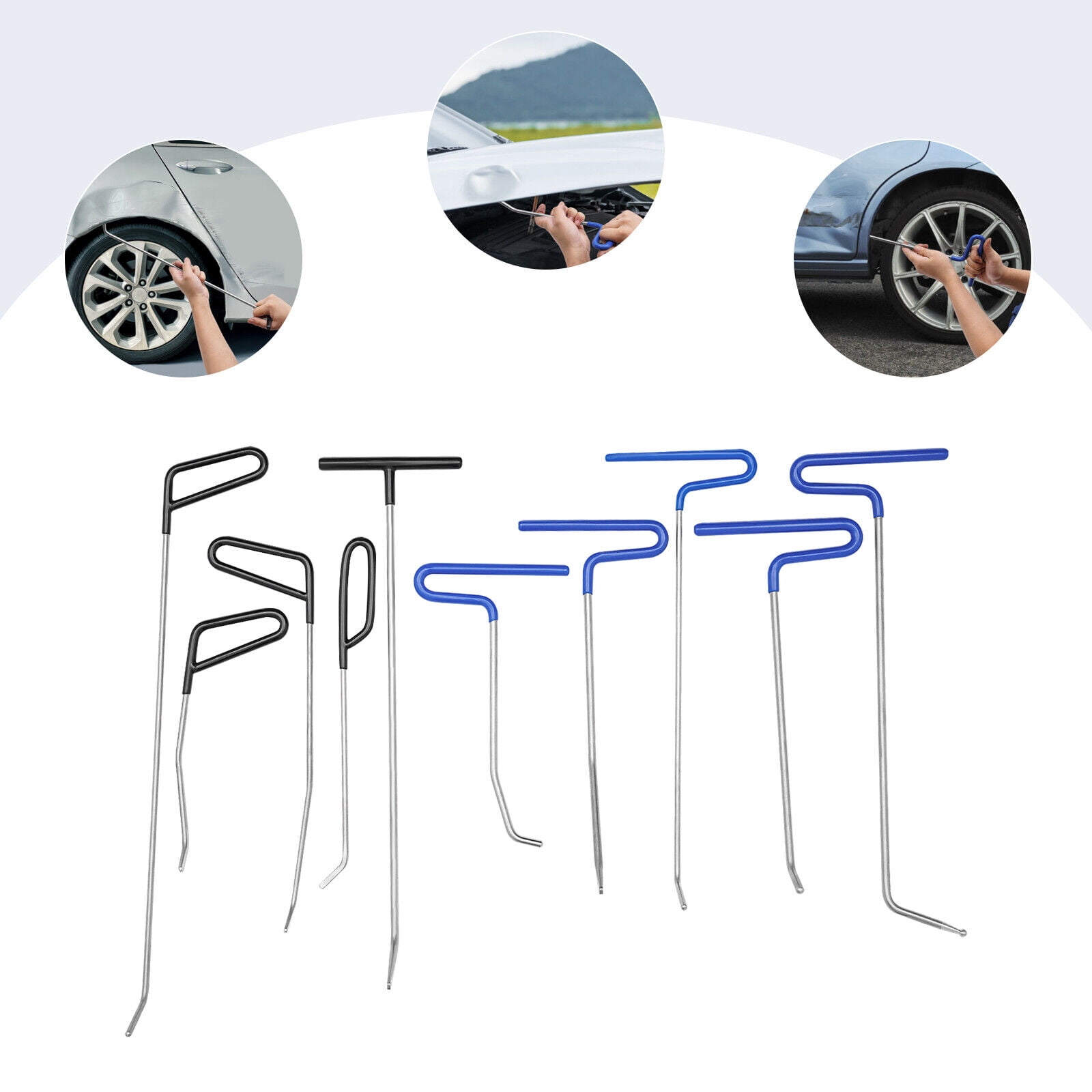 TFCFL 10PC Stainless Steel Dent Rods Kit Paintless Dent Removal Rods ...