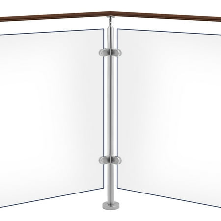 TFCFL 110cm Height Corner Column Post, Stainless Steel Coner Post, Corner Post for Glass Railing