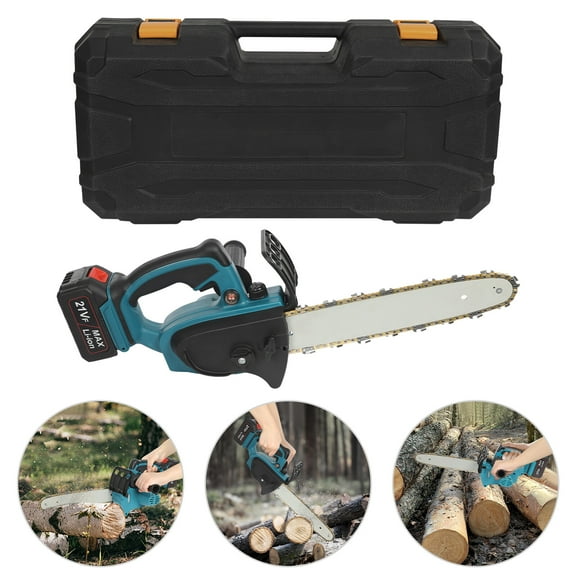 TFCFL 12" 21V Handheld Electric Chainsaw Portable Cordless Chain Saw Wood Cutter Tool Rechargeable