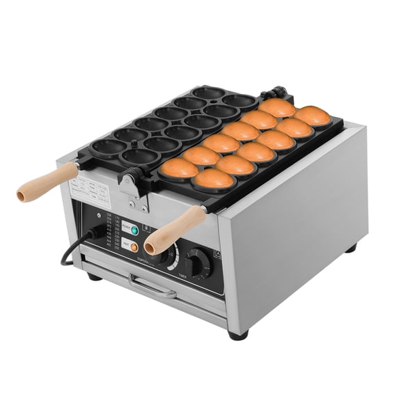 TFCFL 12 Holes Electric Mini Egg-Shape Waffle Making Machine Double-sided Waffle Maker Baking Machine 1800W