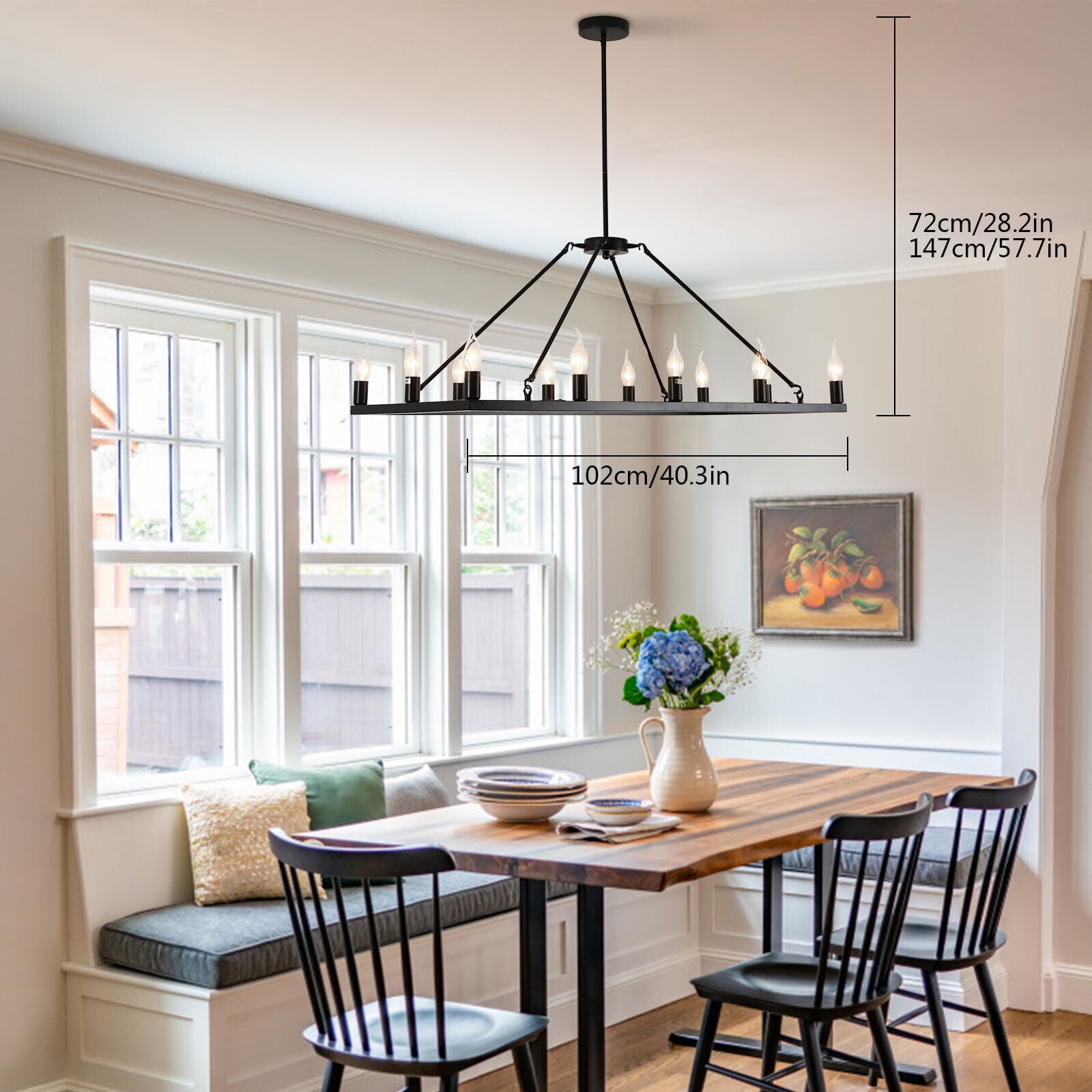 TFCFL 12 Light Chandelier Pendant Hanging Lamp Fixture For Home Office Study