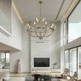 thumbnail image 1 of TFCFL 12-Light Kitchen Island Chandelier Farmhouse Industrial Pendant Light Large Round Hanging Lamp, 1 of 21