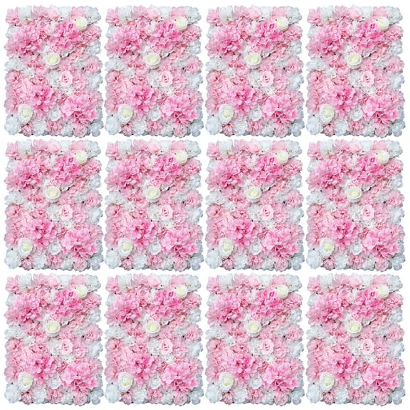 TFCFL 12pcs Artificial Flower Wall Panels 60*40cm Silk Rose Dahlia Flower Wall Mat Backdrop Decor