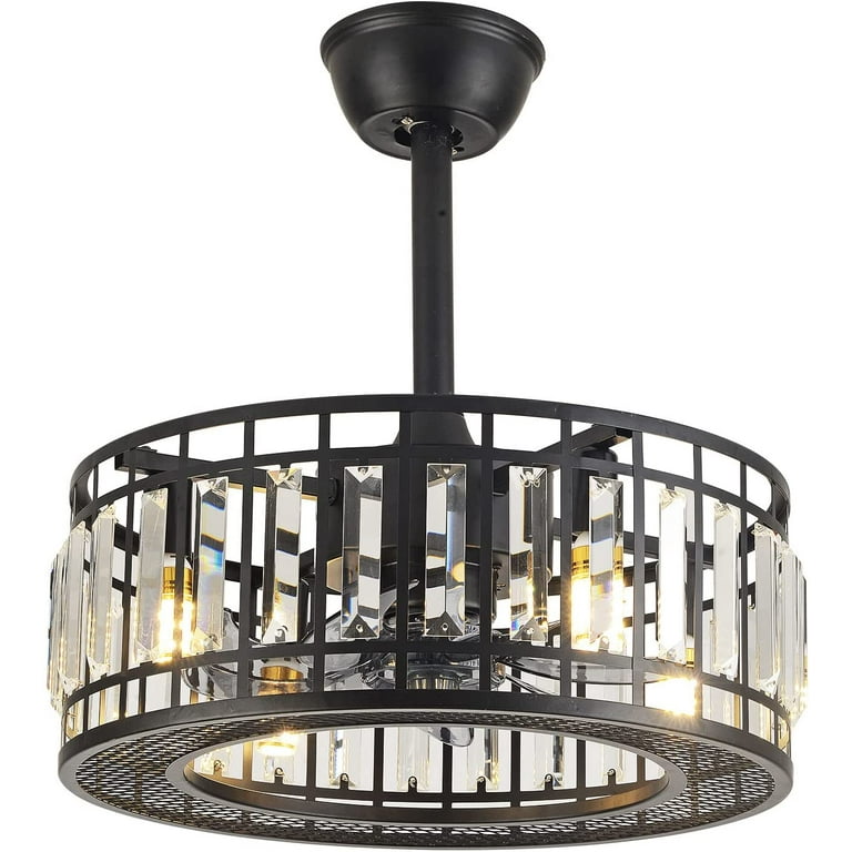 Home Accessories Round Crystal Chandelier Ceiling Fan