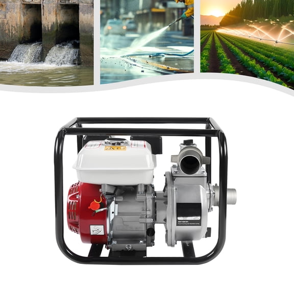 TFCFL 2 Inch 4-Stroke Engine Petrol Water Pump 6.5HP Gas-Power Water Irrigation Transfer Pump