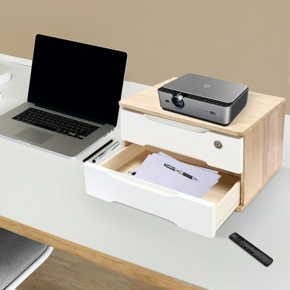 TFCFL 2 Tier Large Capacity Storage Cabinet Simple Living Room Office Organizer File Documents with Lock