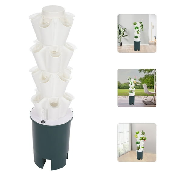 TFCFL 20-Holes 4-Tiers Vertical Hydroponic Growing Kit Garden Vegetable Planting Tower