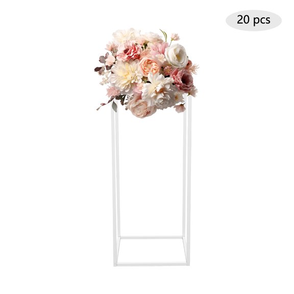 TFCFL 20pcs 23.62'' Tall Flower Stands Metal Vase Column Geometric Centerpiece Rectangular Flower Display Rack for Wedding Party Decoration