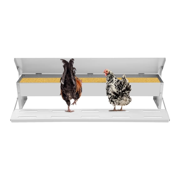 TFCFL 22lbs Automatic Chicken Feed Trough Feeder Poultry Feeding Trough Chicken Feeder Floor Stand