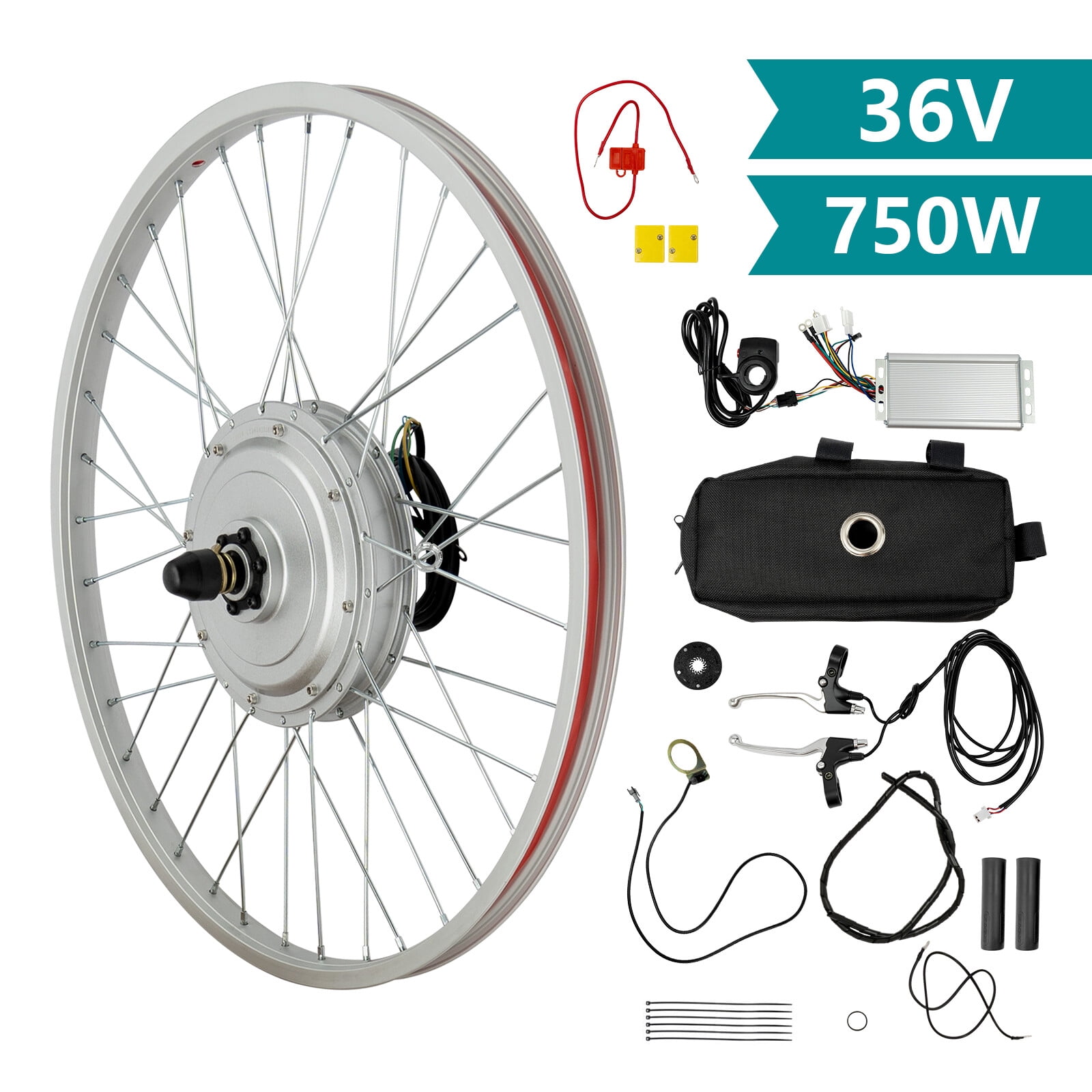 TFCFL 24" Front Wheel with BrushlessHub Motor E-Bike Electric Bicycle Conversion Kit 36V 750W