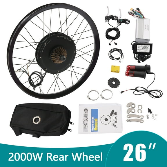 TFCFL 26'' Electric Bicycle E-Bike Rear Wheel Hub Motor Conversion Kit 72V 2000W