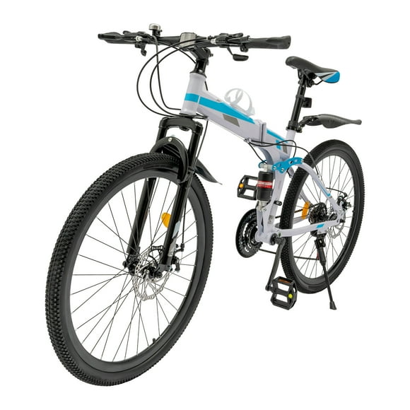 TFCFL 26" Mountain Bike Folding 21-Speed Men Women Bikes Dual Disc Brake MTB Bicycle