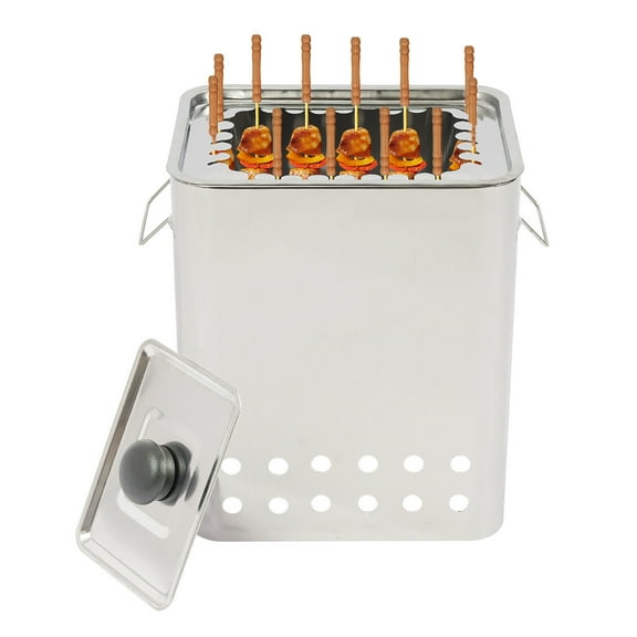 TFCFL 26 Skewers Square Barbecue Hanging Grill Stainless Steel Portable Smokeless Camping Picnic BBQ Grill