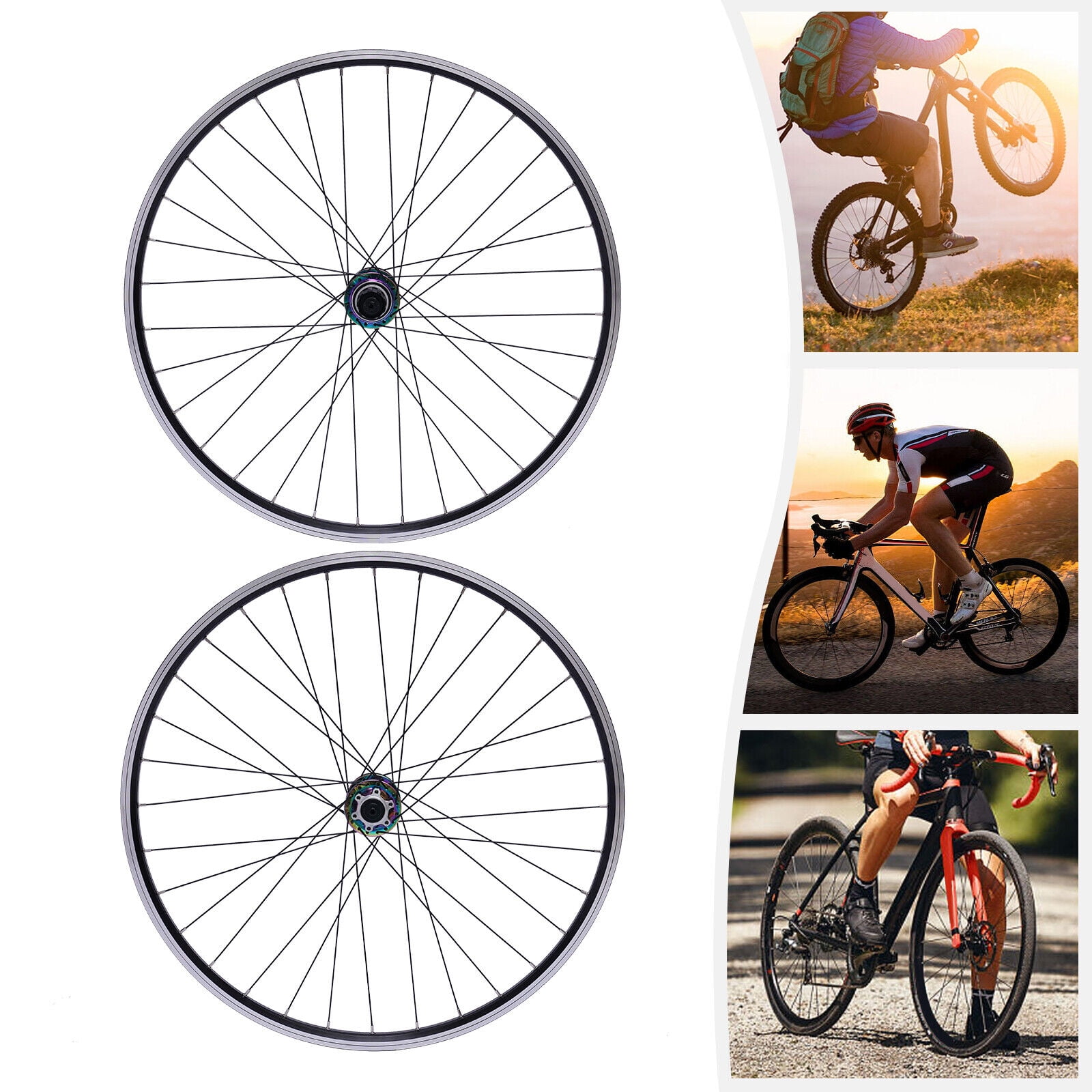 TFCFL 27.5inch MTB Mountain Bike Wheelset Aluminum Alloy Hub Dual Six Hole Disc Brake Rim Gold