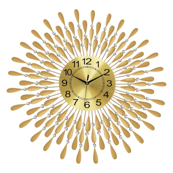 TFCFL 27.6'' Large Round Wall Clock Silent Non-Ticking Wall Clock Decorative Drop-shaped Wall Clock for Living Room