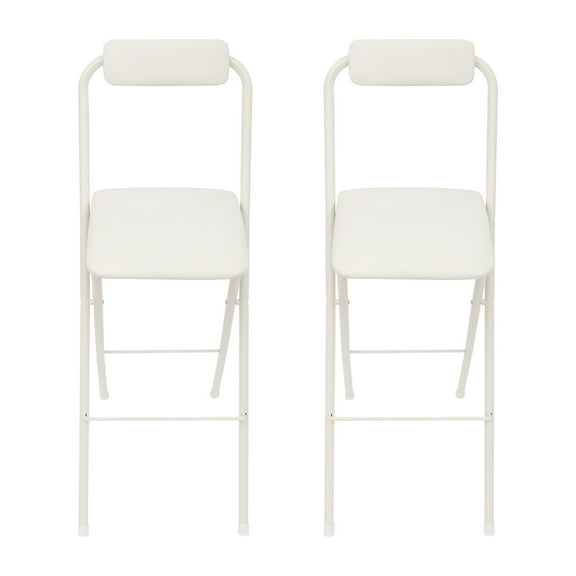 TFCFL 2PCS 75cm Tall White Foldable Bar Chair Folding Chair Portable Freestanding Folding Stool 275.58lbs