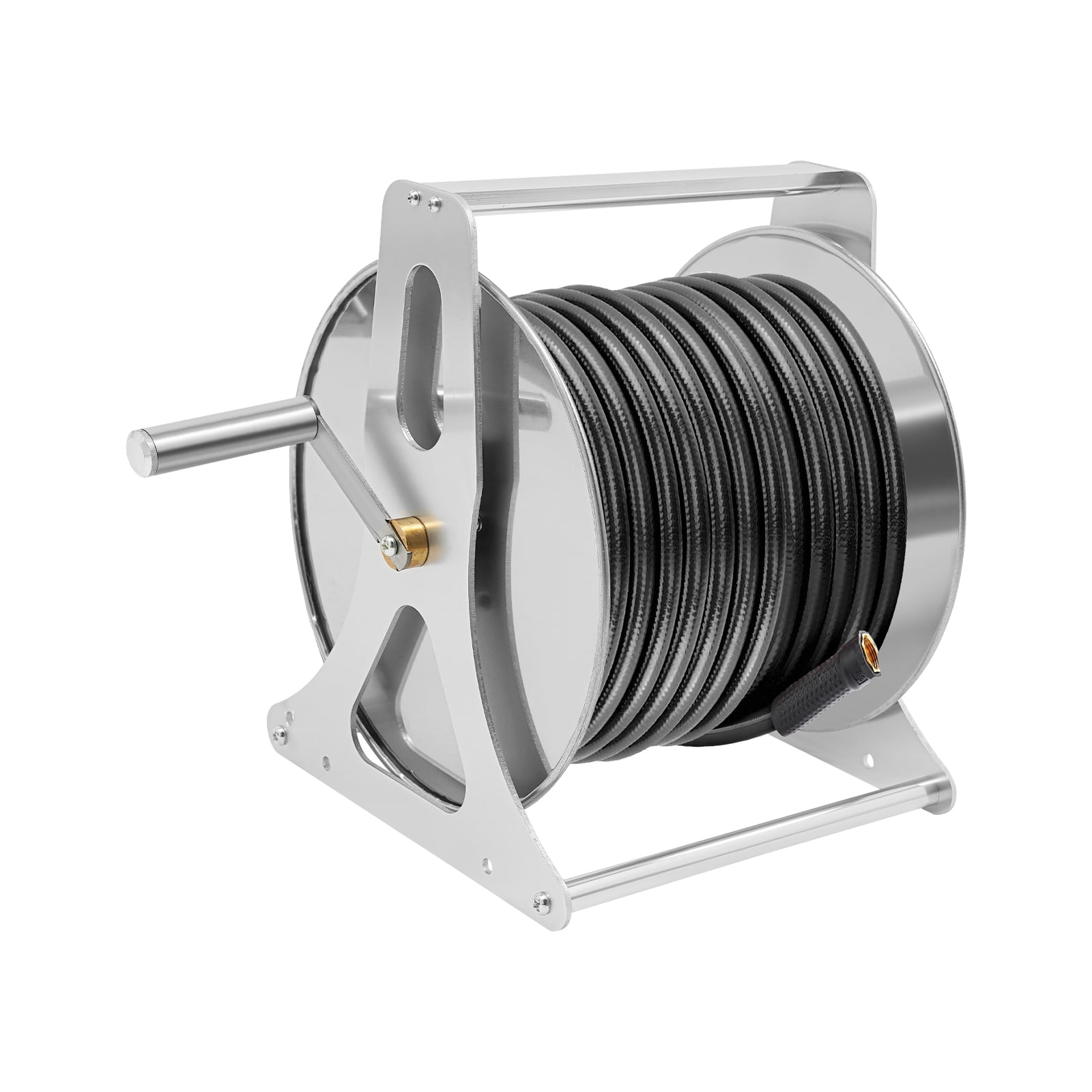 TFCFL 30x28x36cm Stainless Steel Garden Hose Reel Garden Hose Reel Silver Water Hose Storage Rack