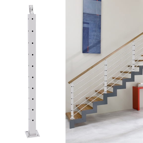 TFCFL 36inch Steps Handrail Post 0-90 Adjustable Cable Railing Post Stainless Steel Hand Rail Kit with Screws