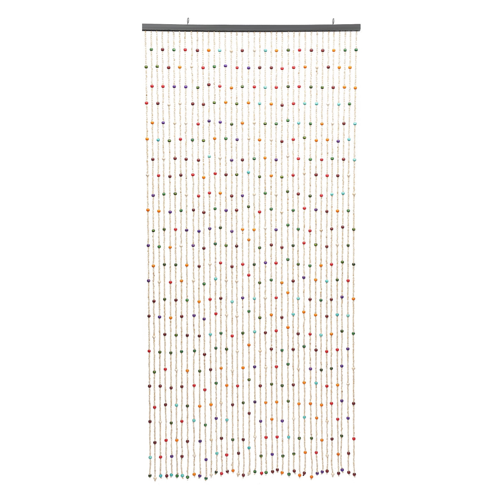 TFCFL 38 Strands Natural Bamboo Beaded Curtain Colorful Boho Wood Beaded Curtain Door/Window-mounted Room Divider
