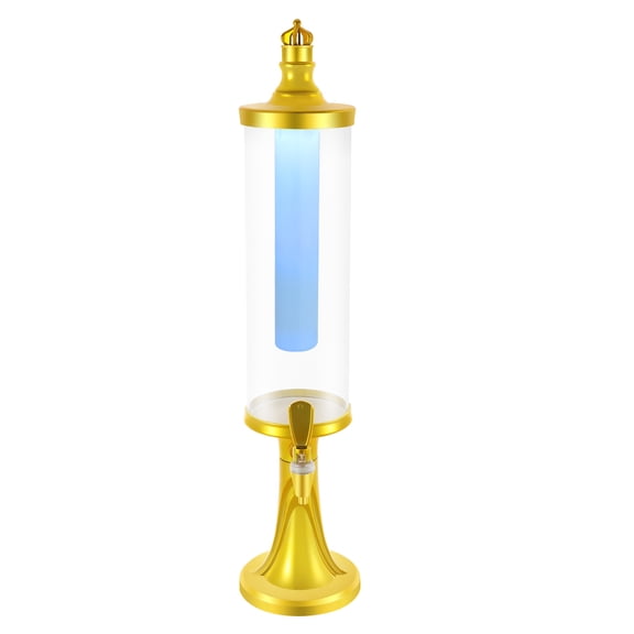 3L Beer Tower with Ice Tube and LED Light, Tabletop Cold Beverage Dispenser w/ Spigot, For Bars Parties Celebrations