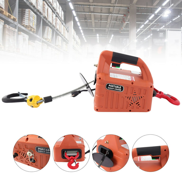 TFCFL 3in1 Electric Hoists Winch Portable Crane 400lbs Wireless Remote Lift